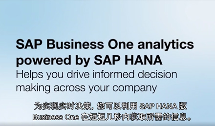 SAP Business One HANA讓您的決策更簡單、準確
